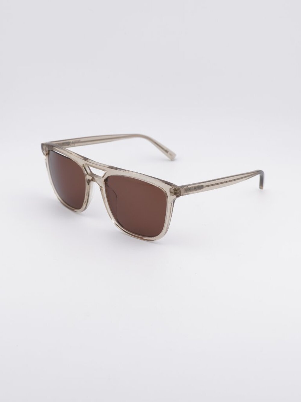 Saint Laurent SL455 004 Sunglasses Yellow Square Frame, Brown Lenses